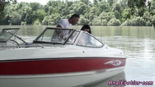 Babe anally fucked on the boat