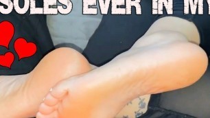 Daisy's Latina Soles in Lap, POV, Stinky Gym Feet, Foot Fetish, Tease, JOI, Footjob in Pants