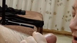 girl jerks off my dick with massaging movements and sucks it until I cum